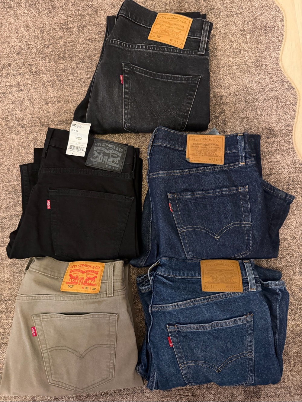 Levi's Men's Straight Jeans - Black, Blue, Gray, and Olive